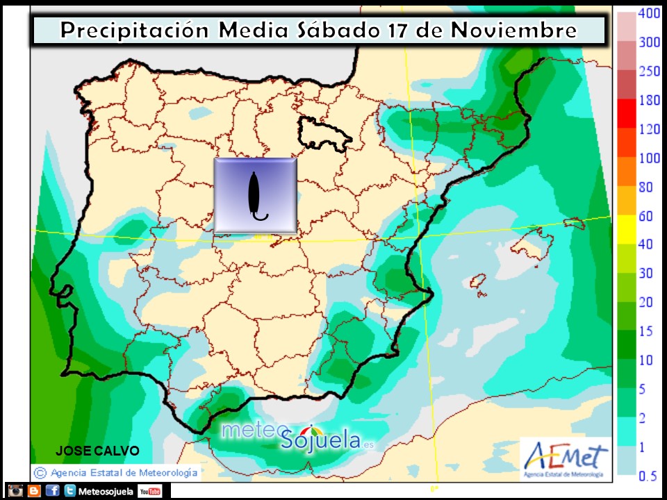 Probabilidad de precipitación AEMET. Meteosojuela La Rioja