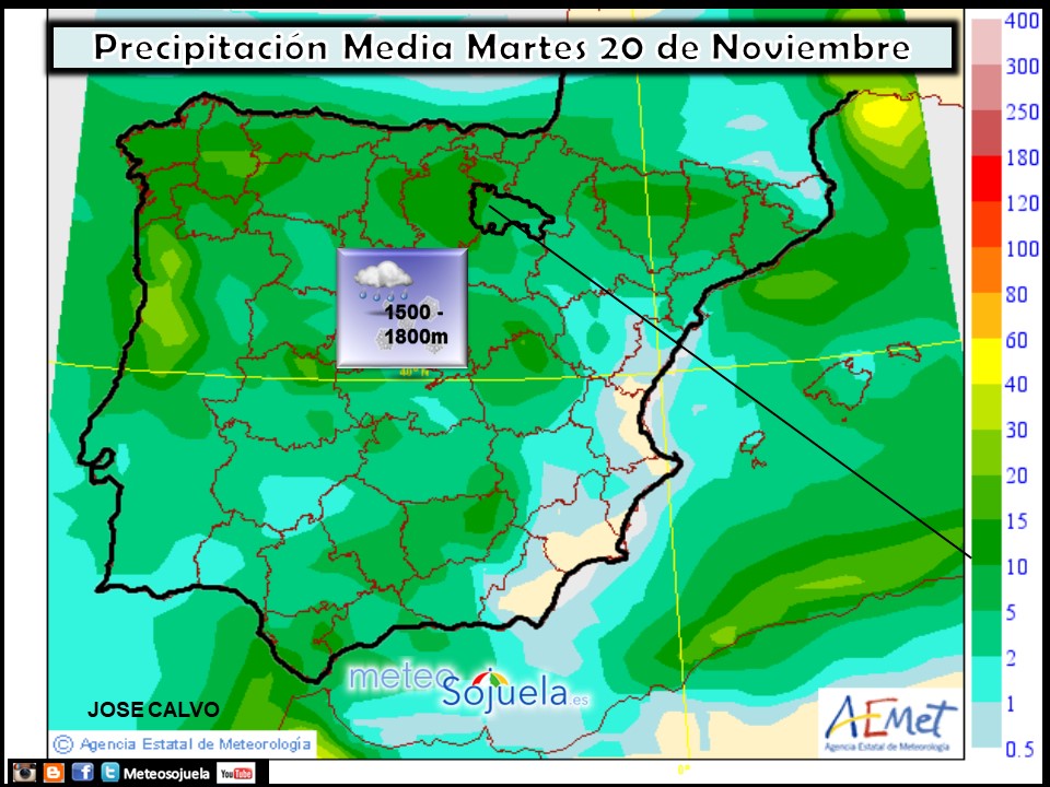 Probabilidad de precipitación AEMET. Meteosojuela La Rioja