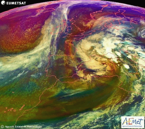 Animación de masas de aire Meteosat. Meteosojuela.