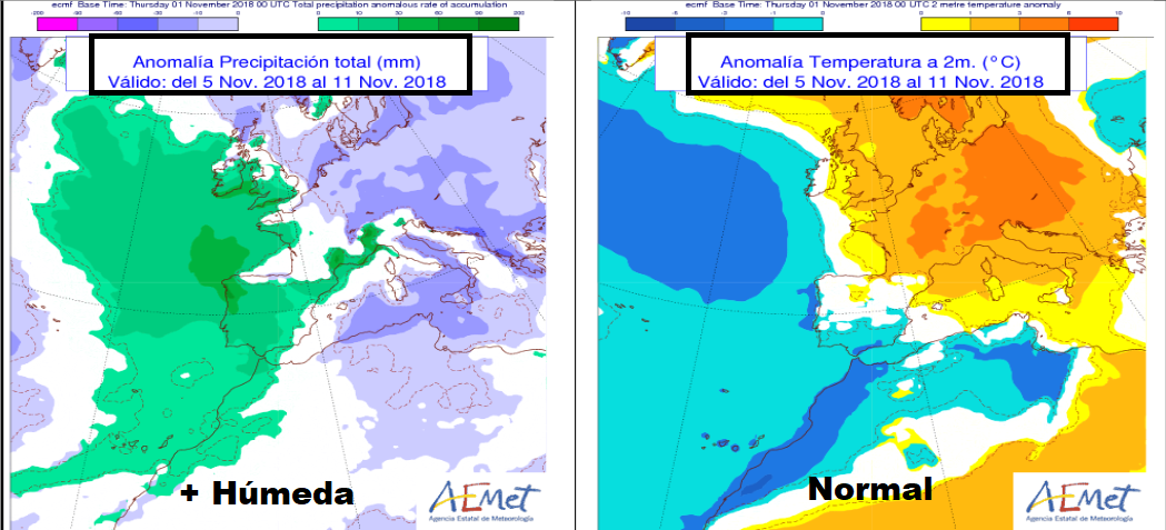 Anomalías en la temperatura y precipitación AEMET. Meteosojuela