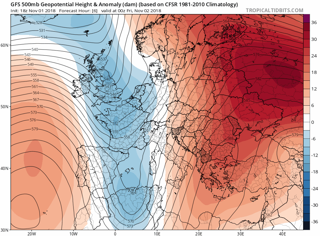 Animación Modelos de Altura de Geopotencial a 500hPa Europa. Meteosojuela