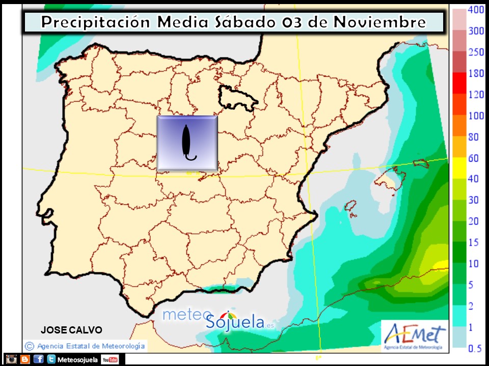 Modelo de precipitacion de AEMET.Meteosojuela