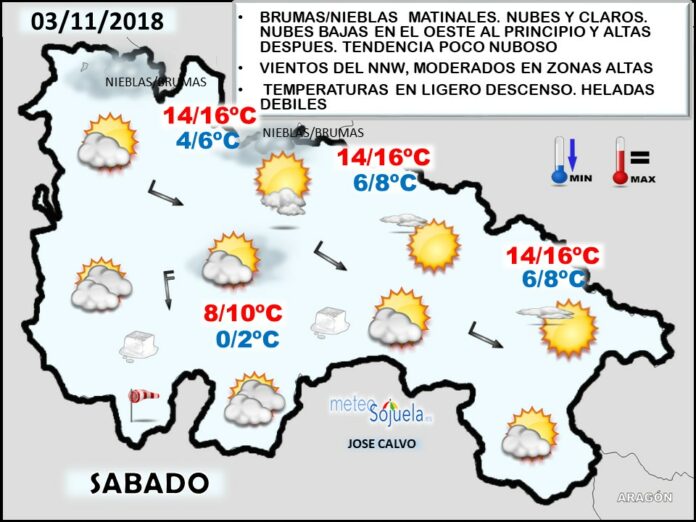 Mapa meteorologico significativo de hoy en La Rioja. Meteosojuela Mapa meteorologico significativo de hoy en La Rioja. Meteosojuela