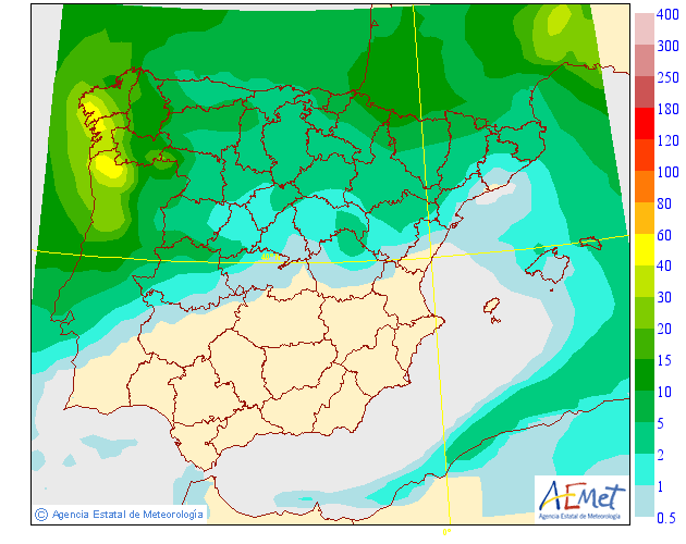 Modelo de precipitacion de AEMET.Meteosojuela