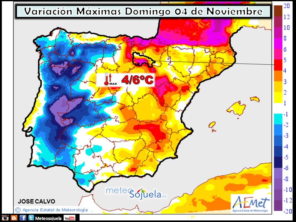 Modelo de temperaturas máximas de AEMET.Meteosojuela