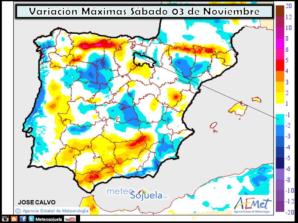 Modelo de temperaturas máximas de AEMET.Meteosojuela