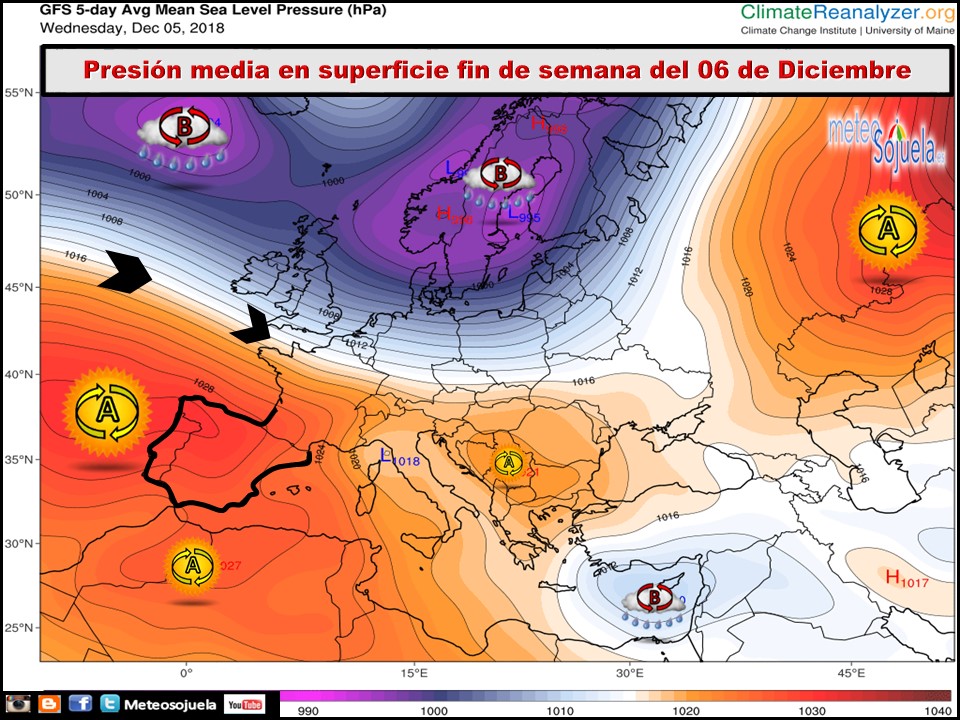 Presión media en superficie. Meteosojuela La Rioja