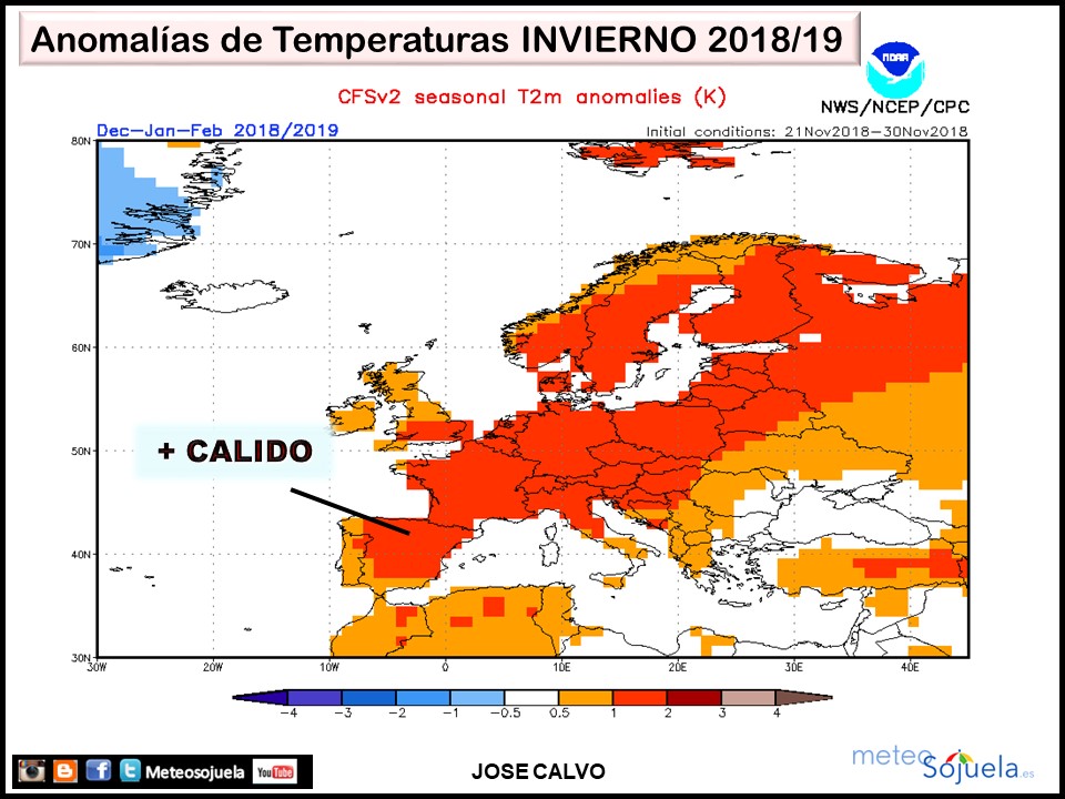 ANOMALIAS INVIERNO 2018 TEMPERATURAS CFS