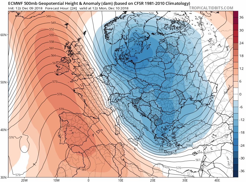 Animación Modelos de Altura de Geopotencial a 500hPa Europa. Meteosojuela