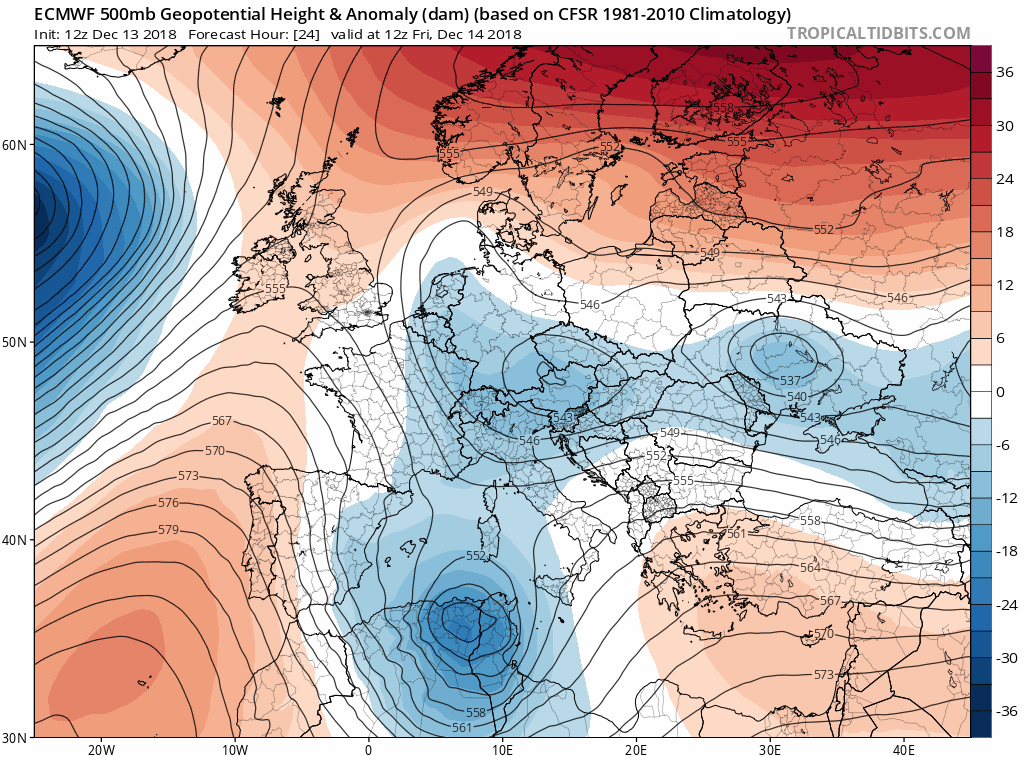 Animación Modelos de Altura de Geopotencial a 500hPa Europa. Meteosojuela
