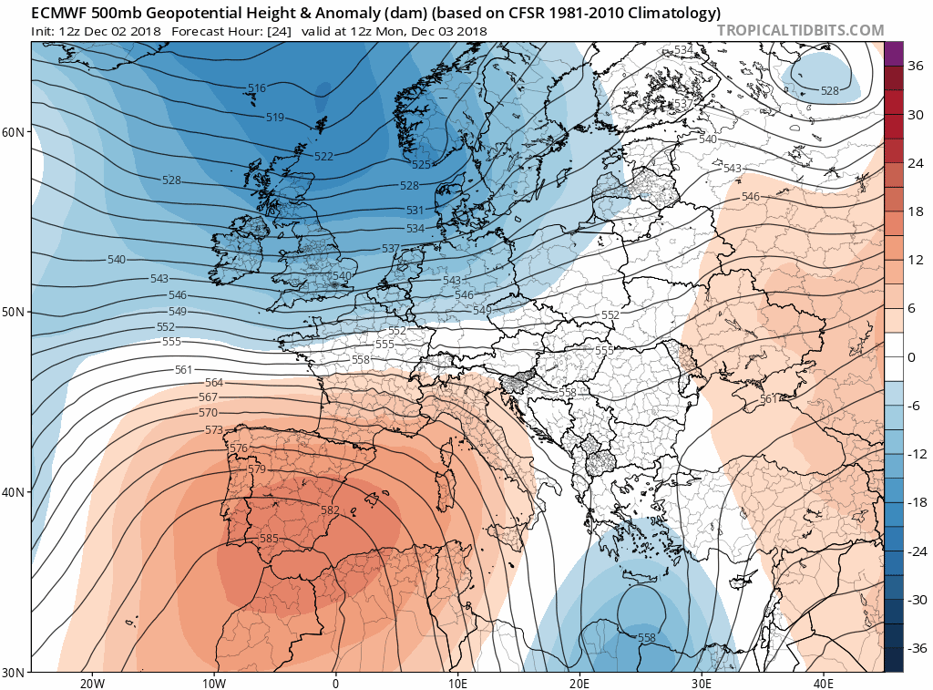 Animación Modelos de Altura de Geopotencial a 500hPa Europa. Meteosojuela