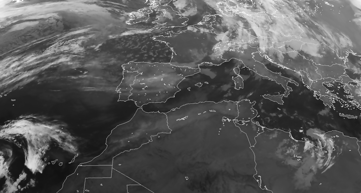 Animación paso de frentes imágenes de satélite
