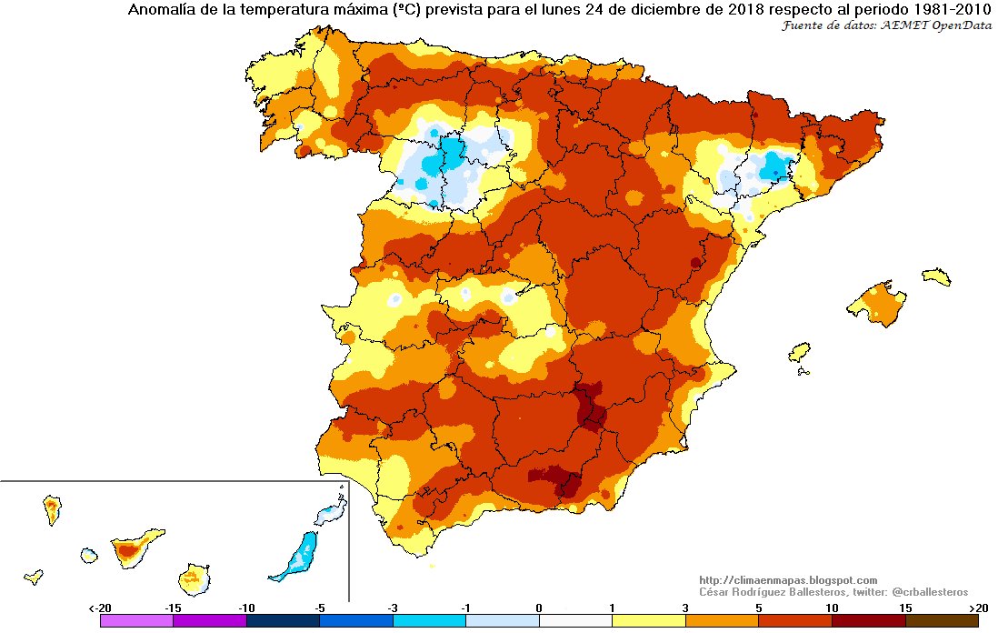 Anomalías Temperaturas Máximas. Meteosojuela La Rioja