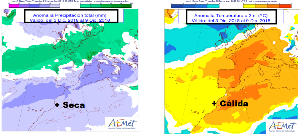 Anomalías de Presión y Temperatura AEMET. Meteosojuela