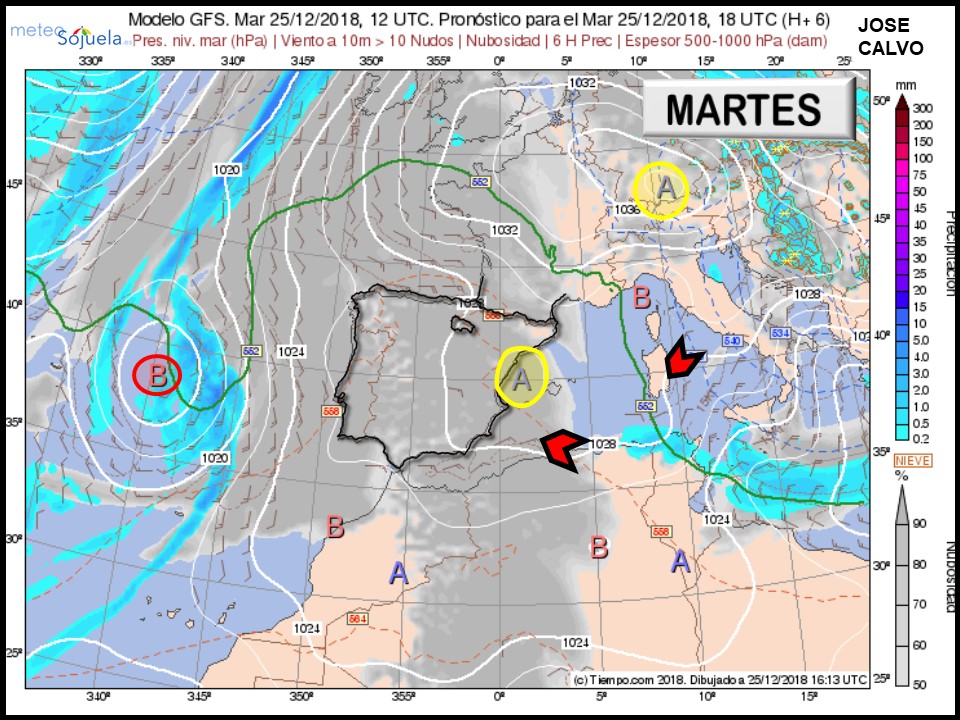 Modelo Centros de Presión Meteosojuela La Rioja Jose Calvo