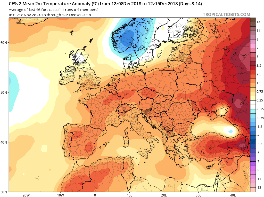 Modelos Anomalías de Temperatura CFS. Meteosojuela La Rioja