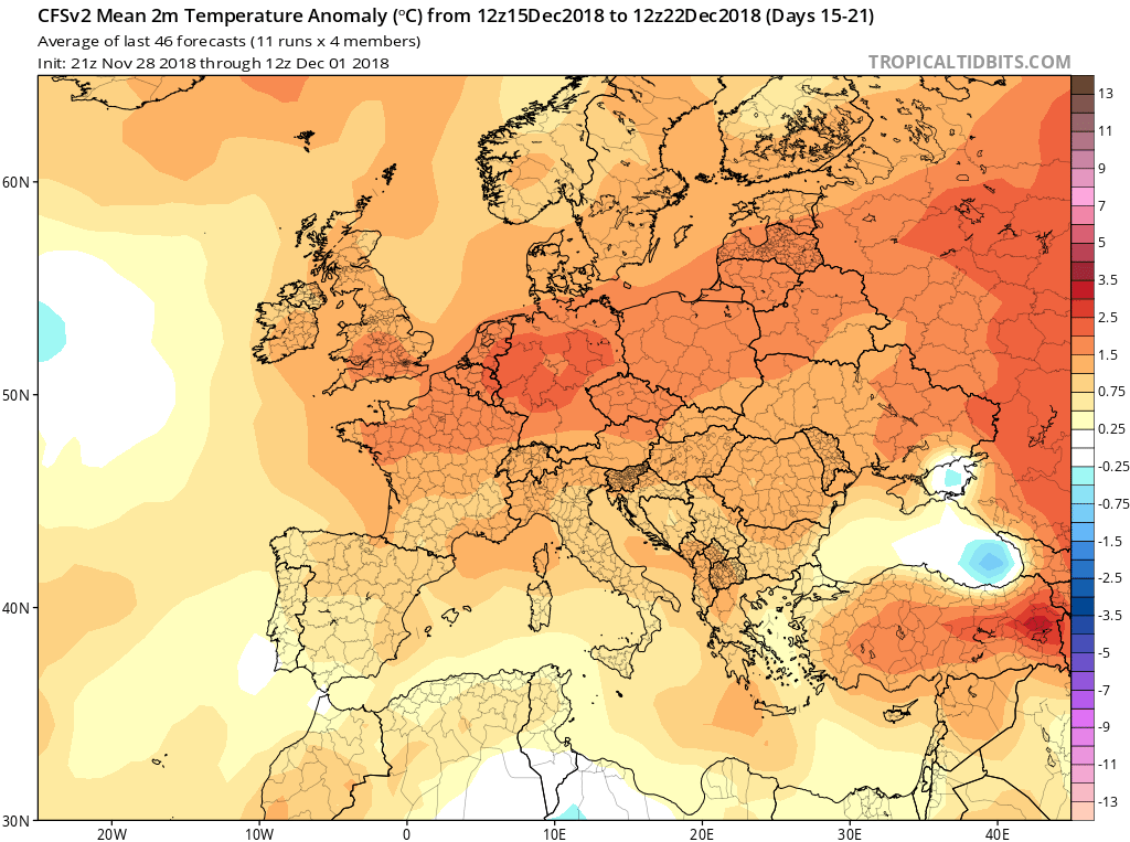 Modelos Anomalías de Temperatura CFS. Meteosojuela La Rioja