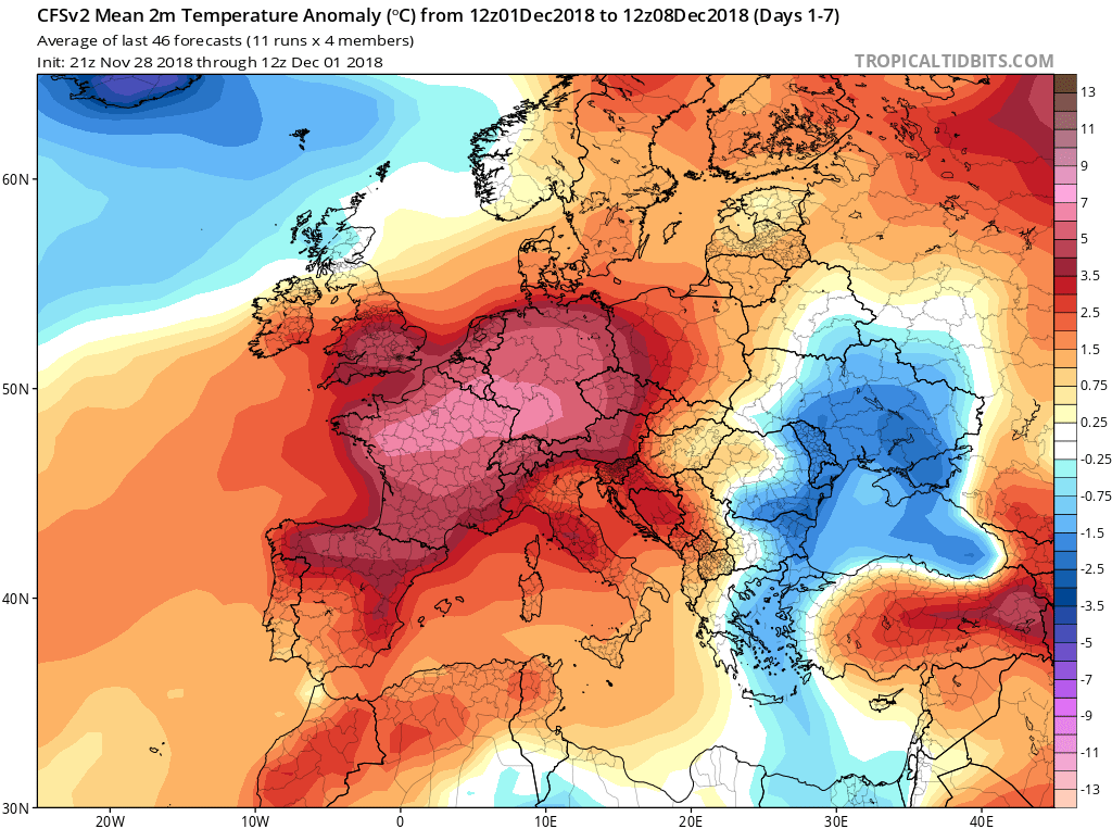 Modelos Anomalías de Temperatura CFS. Meteosojuela La Rioja