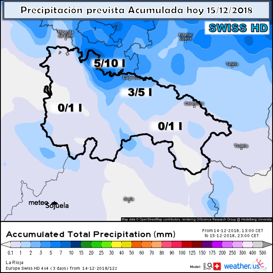 Modelos de precipitación Acumulada. Meteosojuela. La Rioja por Jose Calvo