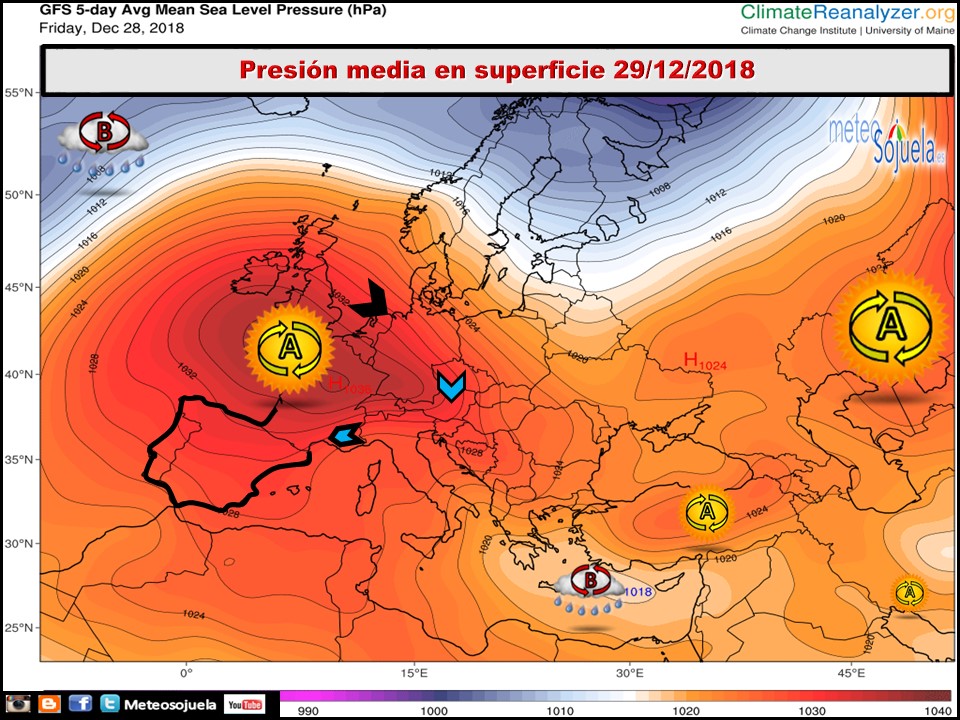 Modelos de presión media en Superficie. Meteosojuela