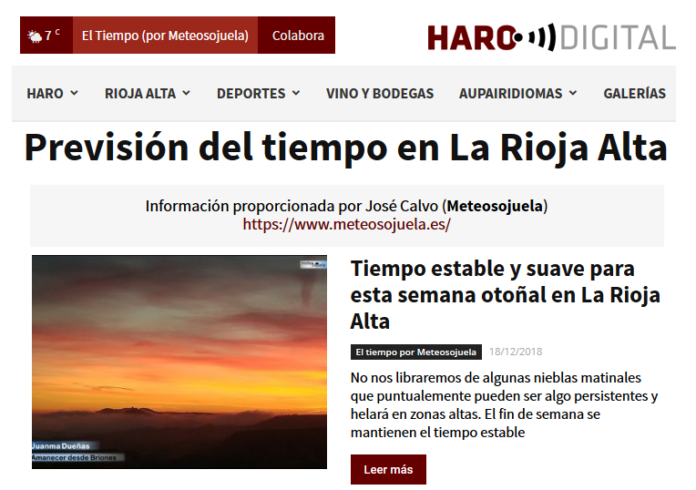 Portada Harodigital.com Meteosojuela. 1812 La Rioja Portada Harodigital.com Meteosojuela. 1812 La Rioja