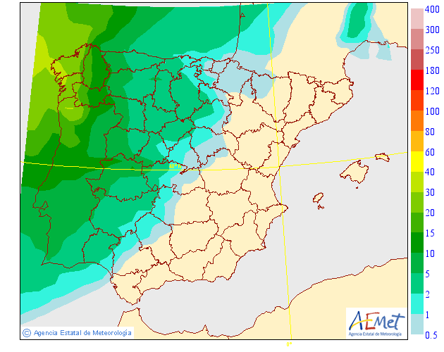 Precipitación media AEMET. 18 Meteosojuela La Rioja