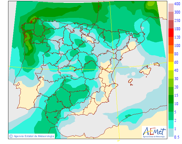 Precipitación media AEMET. 19 Meteosojuela La Rioja