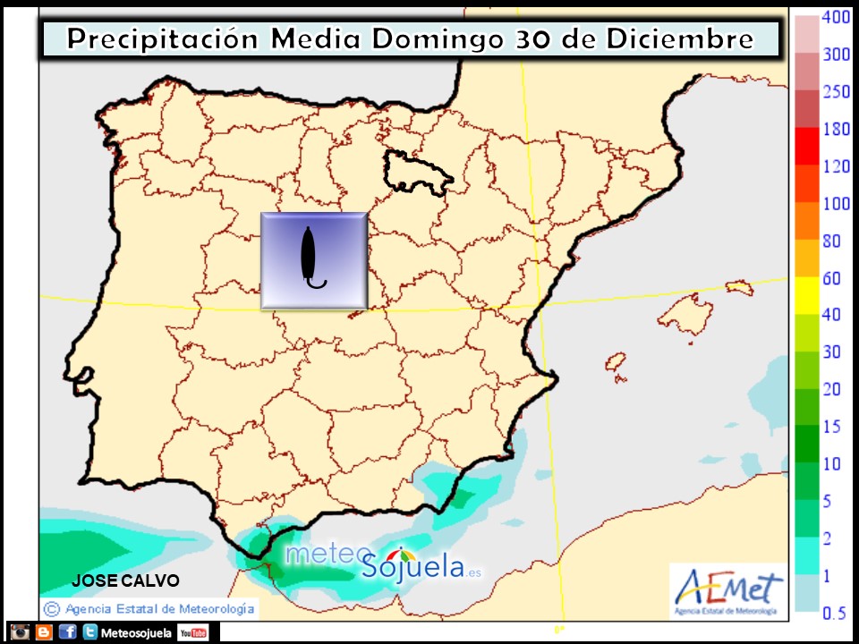 Precipitación media AEMET. Meteosojuela La Rioja