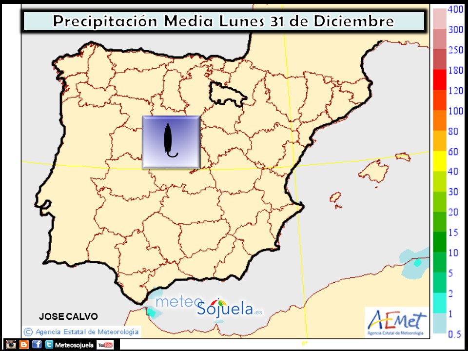 Precipitación media AEMET. Meteosojuela La Rioja