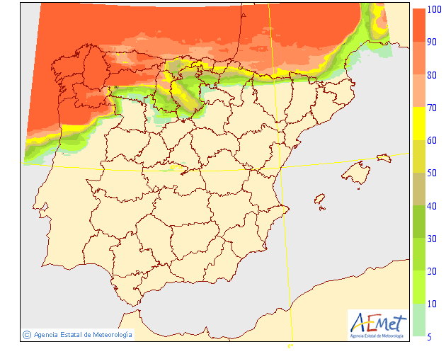 Probabilidad de precipitación AEMET. Meteosojuela.30