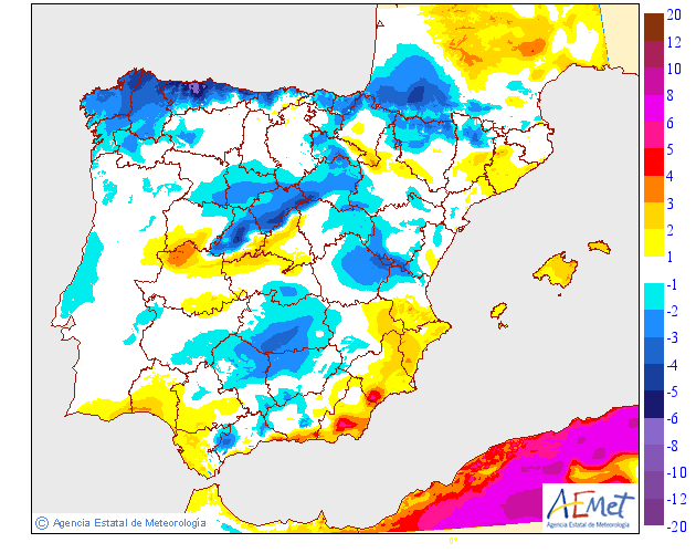 Variación de temperaturas máximas AEMET 16 . Meteosojuela Jose Calvo