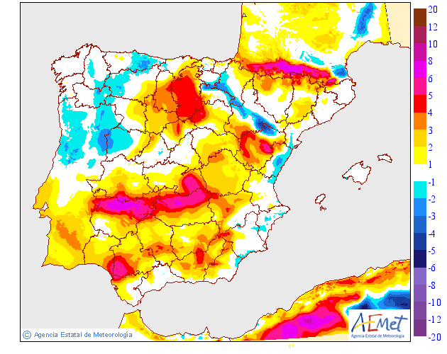 Variación de temperaturas máximas AEMET. 18 Meteosojuela La Rioja