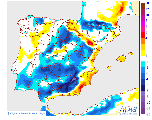 Variación de temperaturas máximas AEMET. 19 Meteosojuela La Rioja