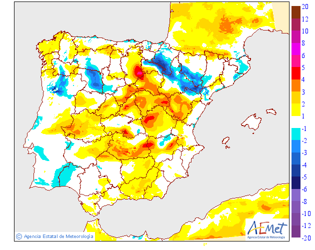 Variación temperaturas máximas AEMET. Meteosojuela La Rioja 23