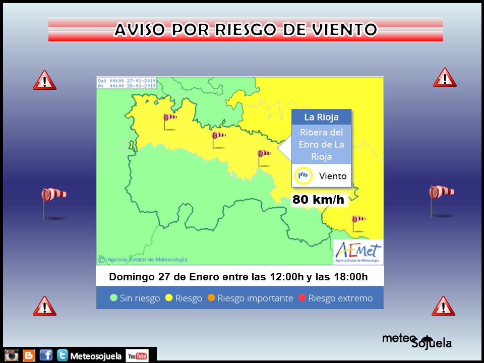 AVISO AMARILLO VIENTO AEMET. Meteosojuela La Rioja