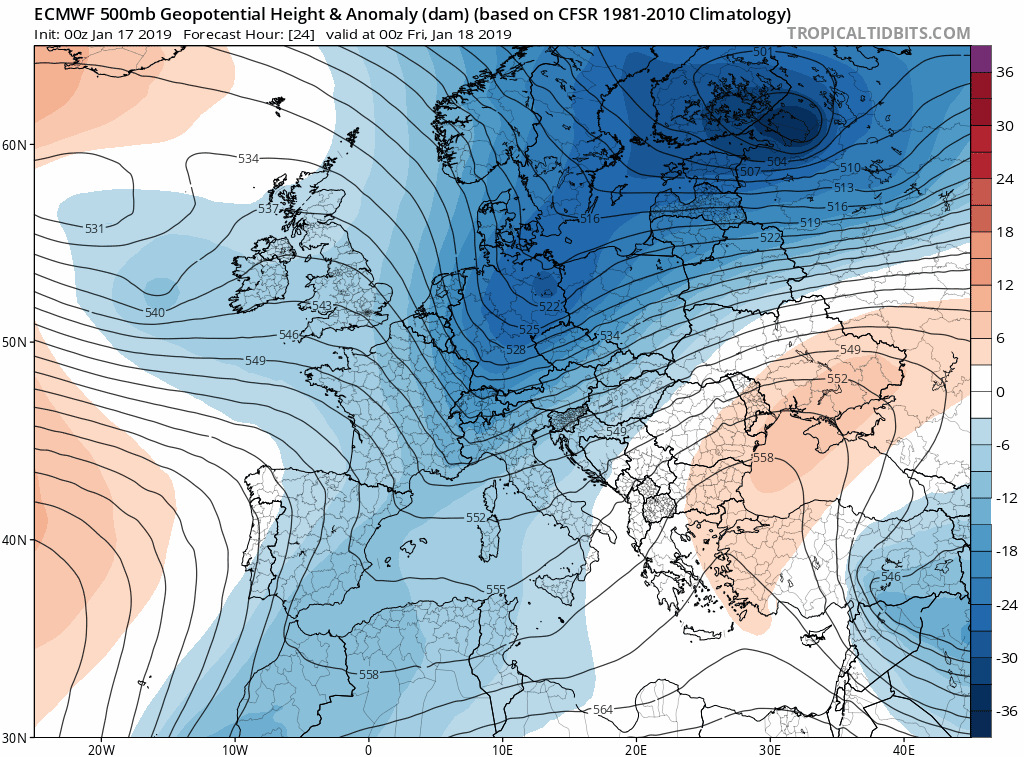 Animación Modelos de Altura de Geopotencial a 500hPa GFS Europa. Meteosojuela La Rioja