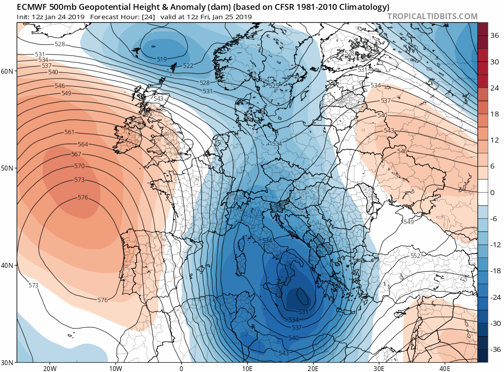 Animación Modelos de Altura de Geopotencial a 500hPa GFS Europa. Meteosojuela La Rioja