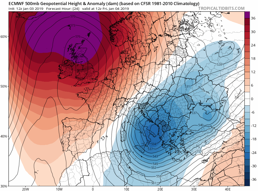 Animación Modelos de Altura de Geopotencial a 500hPa GFS Europa. Meteosojuela La Rioja