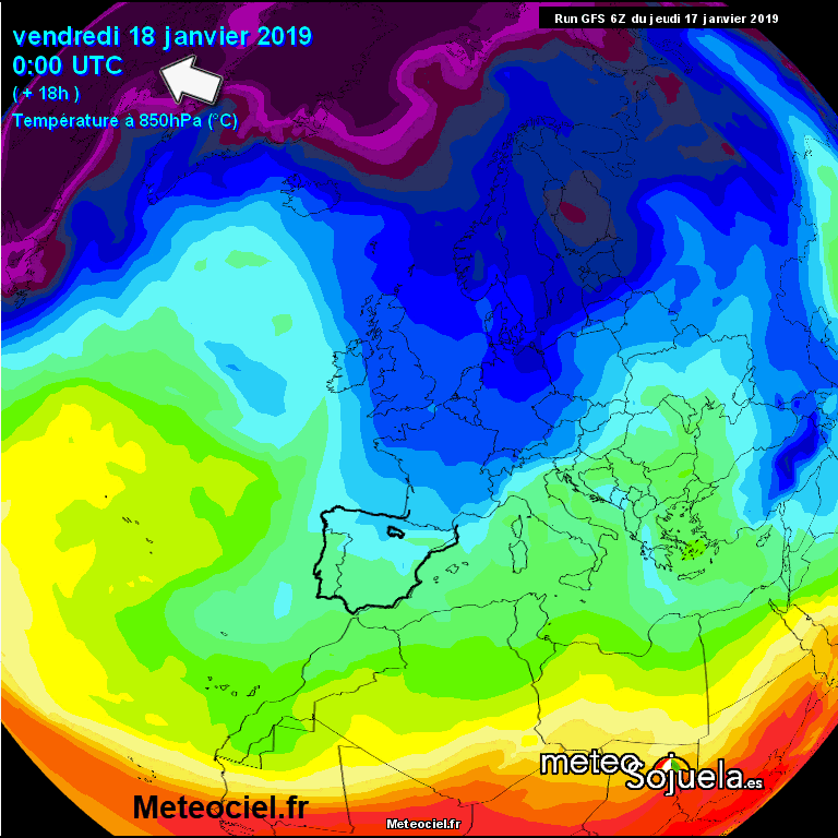 Animación masas de aire 850hPa