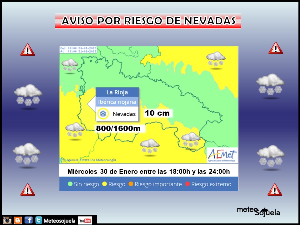 Aviso Amarillo Nieve 30 AEMET