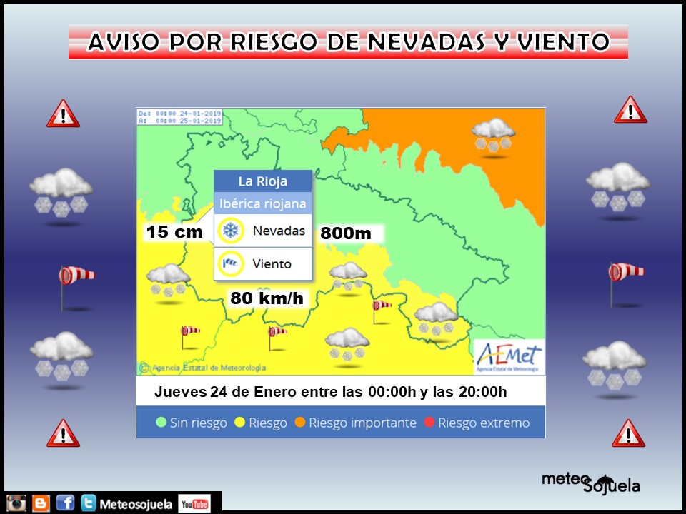 Aviso Amarillo Nieve AEMET. D Meteosojuela La Rioja