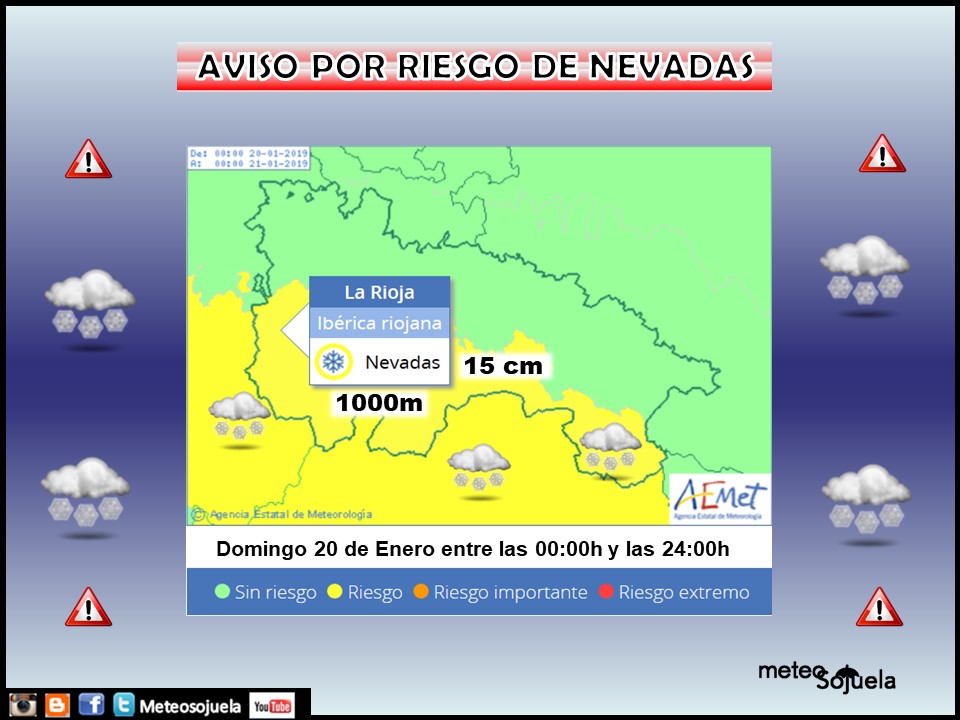 Aviso Amarillo Nieve AEMET. D Meteosojuela La Rioja