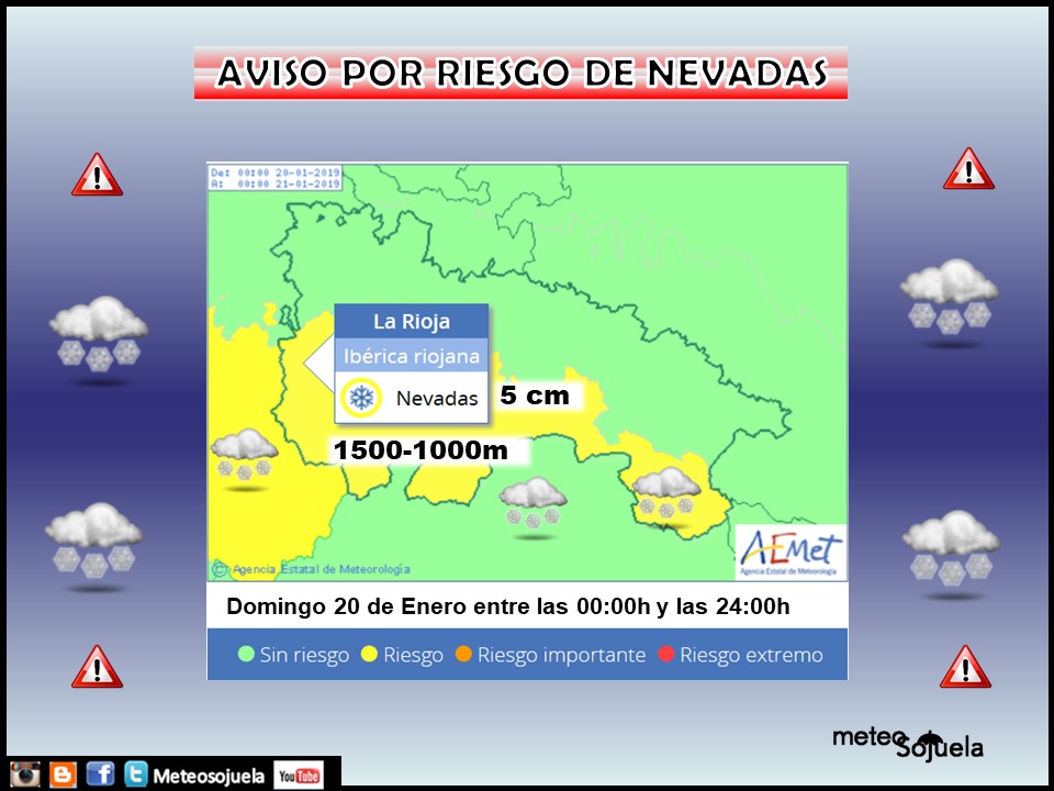 Aviso Amarillo Nieve AEMET. Meteosojuela La Rioja