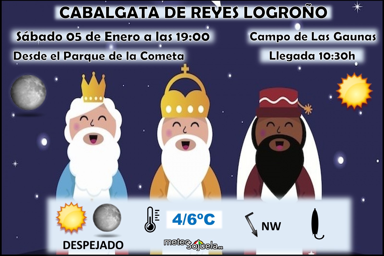 Cabalgata y llegada de Reyes Magos Logroño. Meteosojuela La Rioja