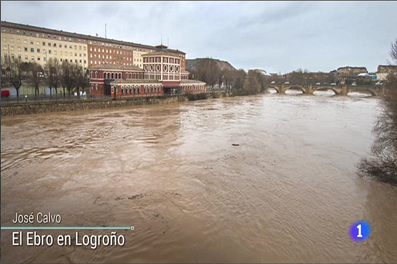 Crecida Ebro. tve1 . Meteosojuela La Rioja