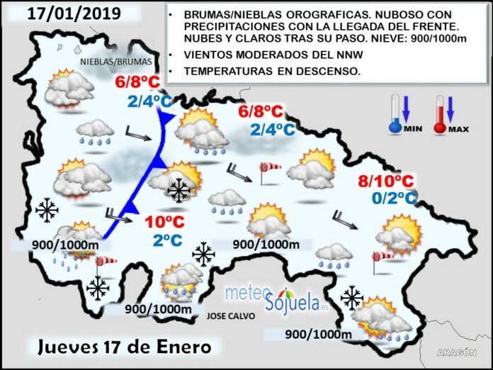 Mapa tiempo La Rioja. Meteosojuela