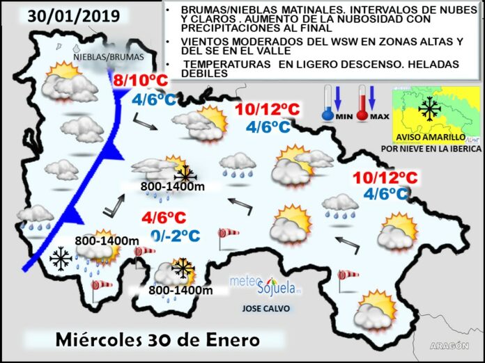 Mapa tiempo La Rioja. Meteosojuela
