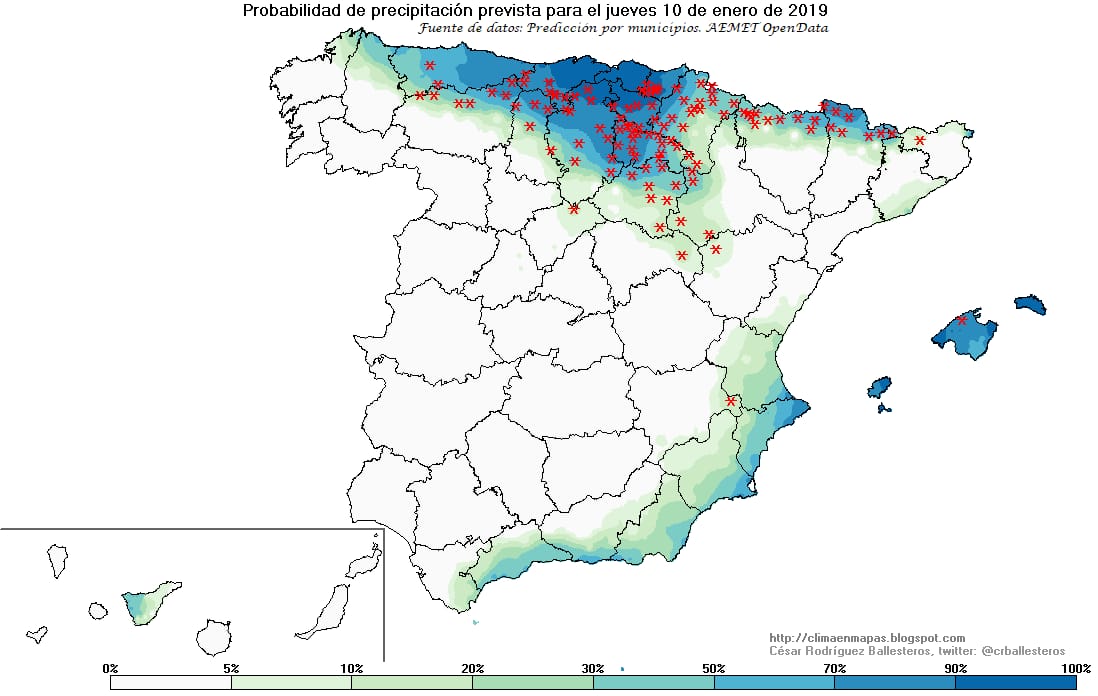 Mapas de probabilidad de precipitación. Meteosojuela La Rioja