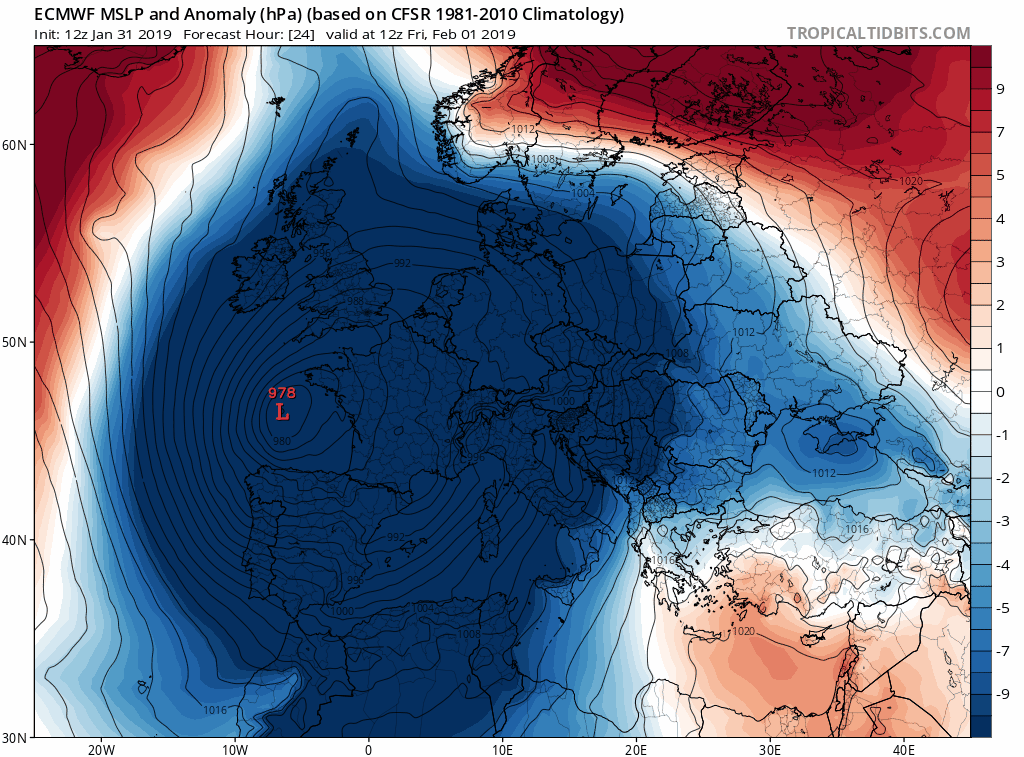 Modelos de centros de presión en Superficie ECMWF. Meteosojuela La Rioja