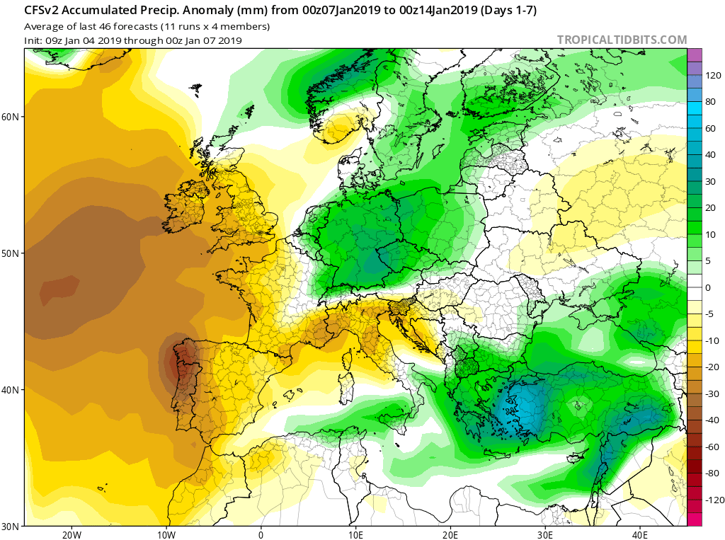 Modelos de precipitación semanales GFS 2S Jose Calvo. Meteosojuela La Rioja.